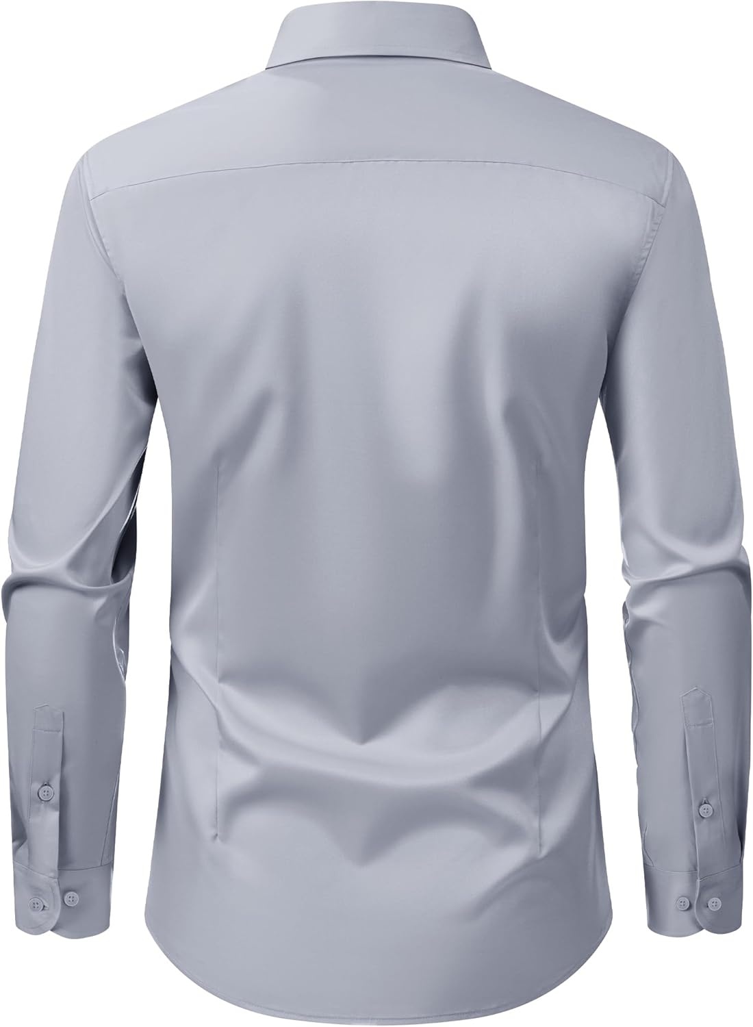 image:imageAlimens amp Gentle Mens Dress Shirts Transitional Weather Long Sleeve Stretch WrinkleFree Button Down TopSilver