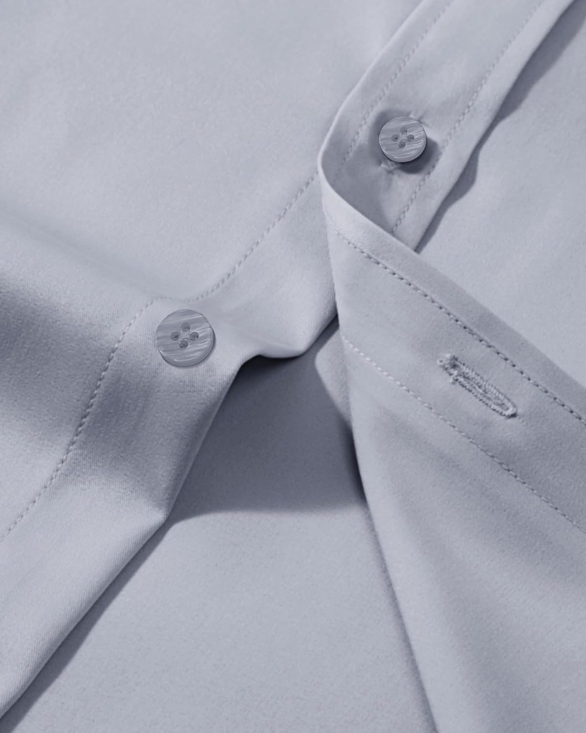 image:imageAlimens amp Gentle Mens Dress Shirts Transitional Weather Long Sleeve Stretch WrinkleFree Button Down TopSilver