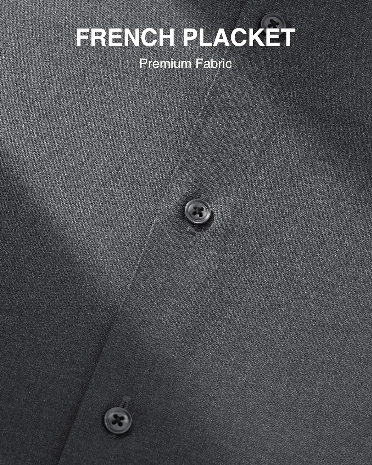 image:imageAlimens amp Gentle Mens Premium Dress Shirts Wool Modal Performance Wrinkle Free Button Down ShirtDark Grey
