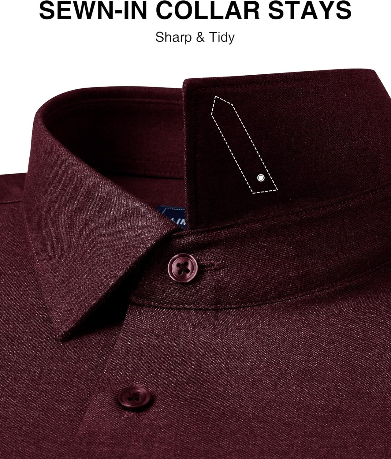 image:imageAlimens amp Gentle Mens Premium Dress Shirts Wool Modal Performance Wrinkle Free Button Down ShirtWine Red