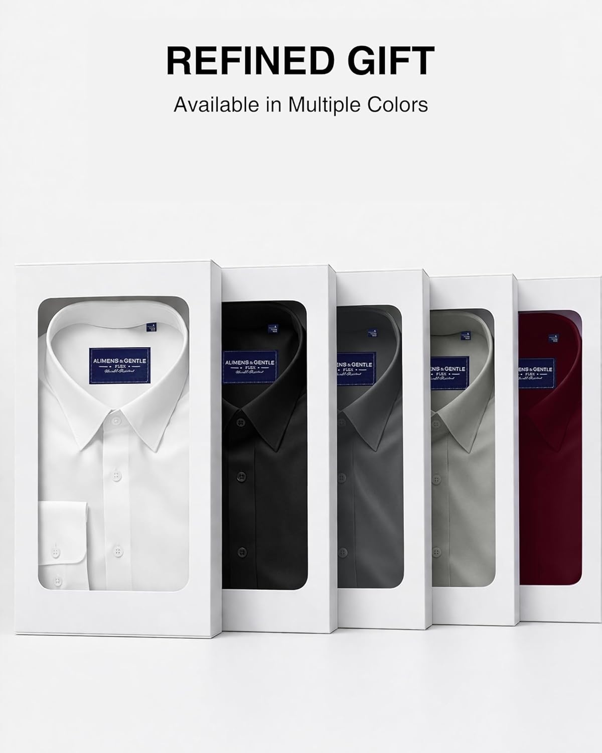 image:imageAlimens amp Gentle Mens Premium Dress Shirts Wool Modal Performance Wrinkle Free Button Down ShirtWine Red