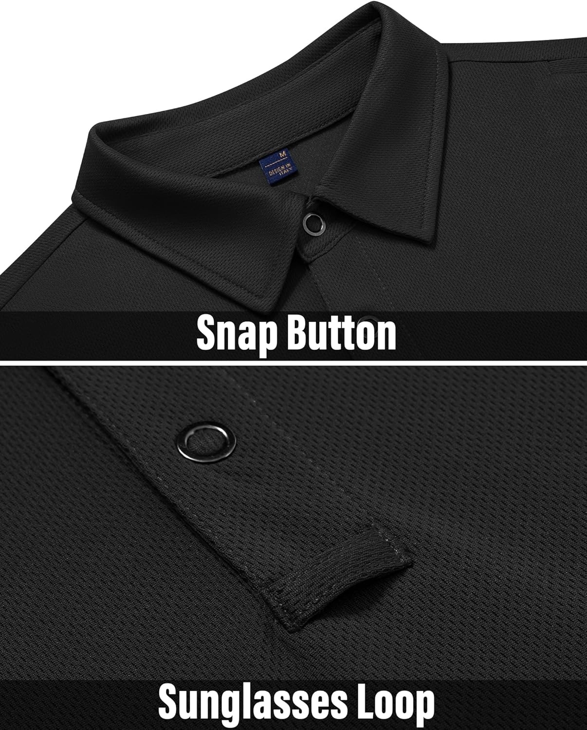 image:imageAlimens amp Gentle Polo Shirts for Men Short Sleeve Golf Shirt Camping Dry Fit Tops with Pocket Dark Black