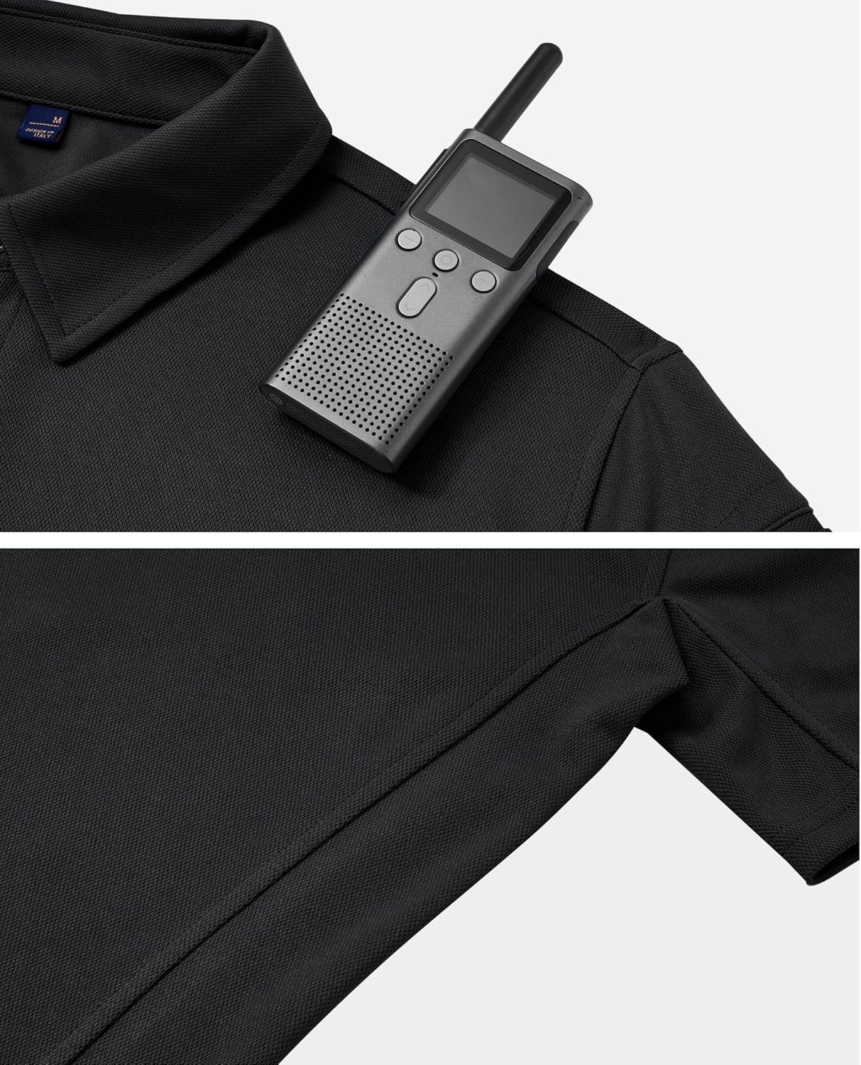 image:imageAlimens amp Gentle Polo Shirts for Men Short Sleeve Golf Shirt Camping Dry Fit Tops with Pocket Dark Black