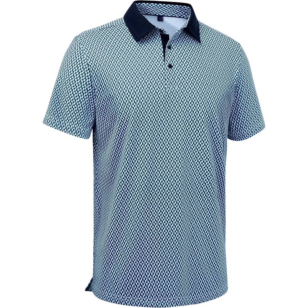 image:imageAlimens amp Gentle Golf Polo Shirts for Men Short Sleeve Print Dry Fit Moisture Wicking Stretch Collared Business Casual ShirtNavy Square