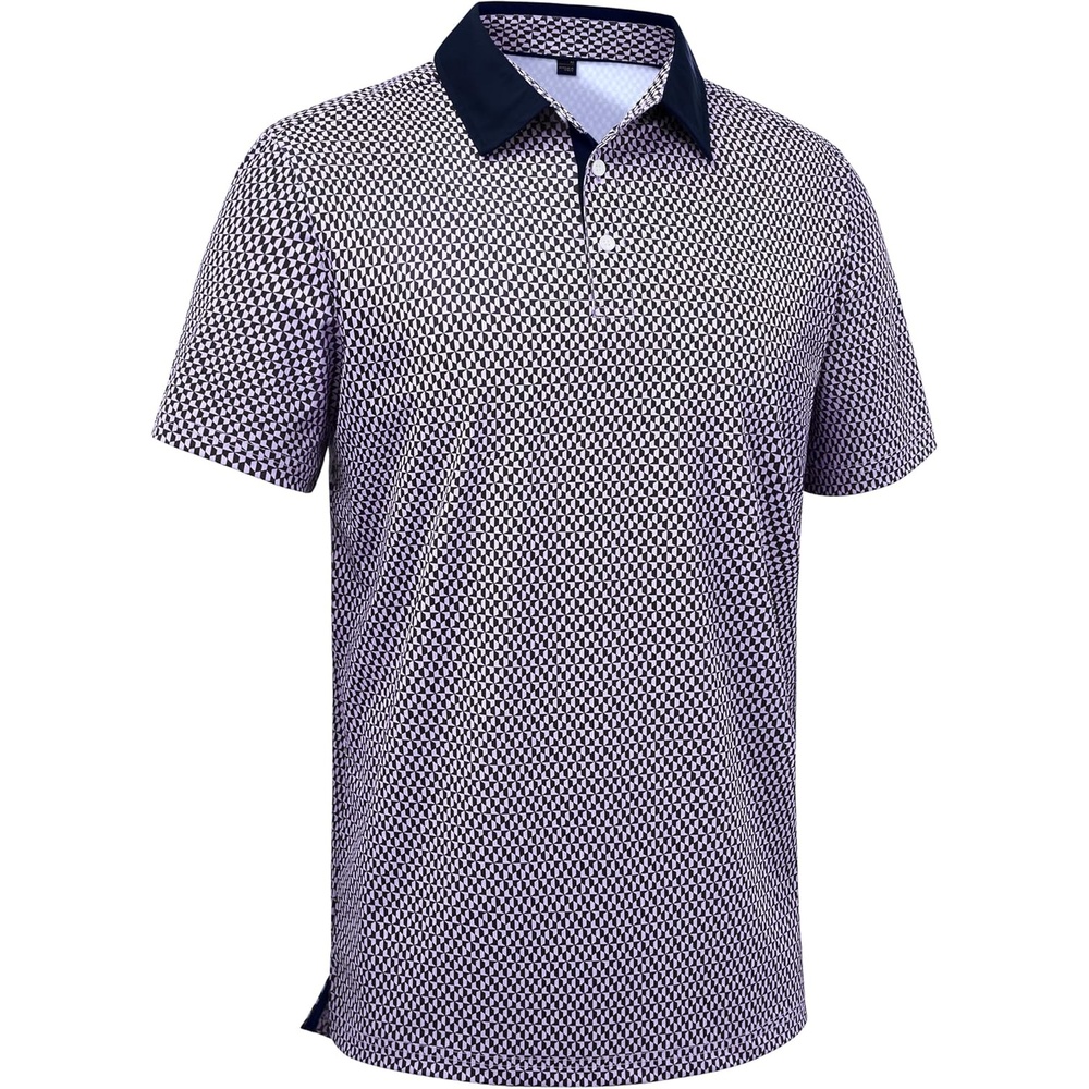 image:imageAlimens amp Gentle Golf Polo Shirts for Men Short Sleeve Print Dry Fit Moisture Wicking Stretch Collared Business Casual ShirtPurple Square
