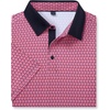 Alimens & Gentle Golf Polo Shirts for Men Short Sleeve Print Dry Fit Moisture Wicking Stretch Collared Business Casual Shirt(Black Pink Flower)