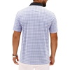 Alimens & Gentle Golf Polo Shirts for Men Short Sleeve Print Dry Fit Moisture Wicking Stretch Collared Business Casual Shirt(Blue Circle Square)