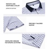 Alimens & Gentle Golf Polo Shirts for Men Short Sleeve Print Dry Fit Moisture Wicking Stretch Collared Business Casual Shirt(Blue Circle Square)