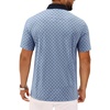Alimens & Gentle Golf Polo Shirts for Men Short Sleeve Print Dry Fit Moisture Wicking Stretch Collared Business Casual Shirt(Blue Grey Square)