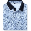 Alimens & Gentle Golf Polo Shirts for Men Short Sleeve Print Dry Fit Moisture Wicking Stretch Collared Business Casual Shirt(Blue White Mosaic)