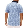 Alimens & Gentle Golf Polo Shirts for Men Short Sleeve Print Dry Fit Moisture Wicking Stretch Collared Business Casual Shirt(Blue White Mosaic)