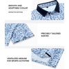 Alimens & Gentle Golf Polo Shirts for Men Short Sleeve Print Dry Fit Moisture Wicking Stretch Collared Business Casual Shirt(Blue White Mosaic)