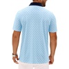 Alimens & Gentle Golf Polo Shirts for Men Short Sleeve Print Dry Fit Moisture Wicking Stretch Collared Business Casual Shirt(Light Blue Golfs Club)