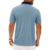 Alimens & Gentle Golf Polo Shirts for Men Short Sleeve Print Dry Fit Moisture Wicking Stretch Collared Business Casual Shirt(Navy Square)