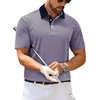 Alimens & Gentle Golf Polo Shirts for Men Short Sleeve Print Dry Fit Moisture Wicking Stretch Collared Business Casual Shirt(Purple Square)