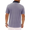 Alimens & Gentle Golf Polo Shirts for Men Short Sleeve Print Dry Fit Moisture Wicking Stretch Collared Business Casual Shirt(Purple Square)