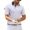 Alimens & Gentle Golf Polo Shirts for Men Short Sleeve Print Dry Fit Moisture Wicking Stretch Collared Business Casual Shirt(White Golf Club)