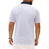 Alimens & Gentle Golf Polo Shirts for Men Short Sleeve Print Dry Fit Moisture Wicking Stretch Collared Business Casual Shirt(White Golf Club)