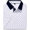 Alimens & Gentle Golf Polo Shirts for Men Short Sleeve Print Dry Fit Moisture Wicking Stretch Collared Business Casual Shirt(White Golfs Club)