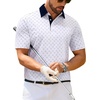 Alimens & Gentle Golf Polo Shirts for Men Short Sleeve Print Dry Fit Moisture Wicking Stretch Collared Business Casual Shirt(White Golfs Club)