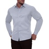 Alimens & Gentle Men’s Dress Shirts Transitional Weather Long Sleeve Stretch Wrinkle-Free Button Down Top(Silver)