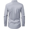 Alimens & Gentle Men’s Dress Shirts Transitional Weather Long Sleeve Stretch Wrinkle-Free Button Down Top(Silver)