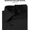 Alimens & Gentle Men’s Premium Dress Shirts – Wool Modal Performance Wrinkle Free Button Down Shirt(Black)