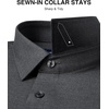 Alimens & Gentle Men’s Premium Dress Shirts – Wool Modal Performance Wrinkle Free Button Down Shirt(Dark Grey)
