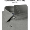 Alimens & Gentle Men’s Premium Dress Shirts – Wool Modal Performance Wrinkle Free Button Down Shirt(Grey)