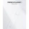 Alimens & Gentle Men’s Premium Dress Shirts – Wool Modal Performance Wrinkle Free Button Down Shirt(White)