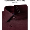 Alimens & Gentle Men’s Premium Dress Shirts – Wool Modal Performance Wrinkle Free Button Down Shirt(Wine Red)