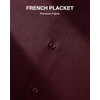 Alimens & Gentle Men’s Premium Dress Shirts – Wool Modal Performance Wrinkle Free Button Down Shirt(Wine Red)