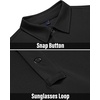 Alimens & Gentle Polo Shirts for Men Short Sleeve Golf Shirt Camping Dry Fit Tops with Pocket Dark Black
