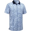 Alimens & Gentle Golf Polo Shirts for Men Short Sleeve Print Dry Fit Moisture Wicking Stretch Collared Business Casual Shirt(Blue White Mosaic)
