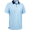 Alimens & Gentle Golf Polo Shirts for Men Short Sleeve Print Dry Fit Moisture Wicking Stretch Collared Business Casual Shirt(Light Blue Golfs Club)
