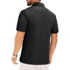 Alimens & Gentle Polo Shirts for Men Short Sleeve Golf Shirt Camping Dry Fit Tops with Pocket Dark Black