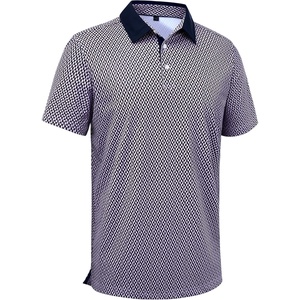 Alimens & Gentle Golf Polo Shirts for Men Short Sleeve Print Dry Fit Moisture Wicking Stretch Collared Business Casual Shirt(Purple Square)