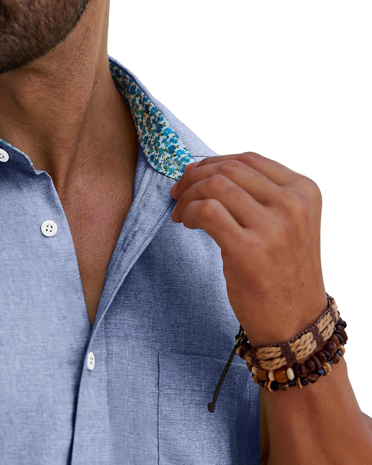 image:imageAlimens amp Gentle Mens Linen Shirt Short Sleeve Button Down Shirt Casual Beach Vacation Summer Wedding ShirtsBlue