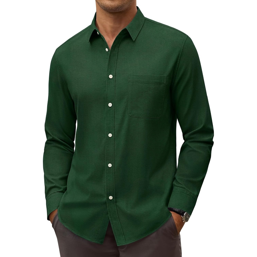 image:imageAlimens amp Gentle Stretch Mens Oxford Shirt Long Sleeve Dress Shirt Casual Work Business Button Down Shirts with PocketDark Green