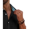 Alimens & Gentle Mens Linen Shirt Short Sleeve Button Down Shirt Casual Beach Vacation Summer Wedding Shirts(Black)
