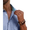 Alimens & Gentle Mens Linen Shirt Short Sleeve Button Down Shirt Casual Beach Vacation Summer Wedding Shirts(Blue)