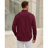 Alimens & Gentle Stretch Mens Oxford Shirt Long Sleeve Dress Shirt Casual Work Business Button Down Shirts with Pocket(Burgundy)