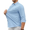 Alimens & Gentle Stretch Mens Oxford Shirt Long Sleeve Dress Shirt Casual Work Business Button Down Shirts with Pocket(Light Blue)