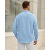 Alimens & Gentle Stretch Mens Oxford Shirt Long Sleeve Dress Shirt Casual Work Business Button Down Shirts with Pocket(Light Blue)