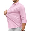Alimens & Gentle Stretch Mens Oxford Shirt Long Sleeve Dress Shirt Casual Work Business Button Down Shirts with Pocket(Light Pink)