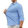 Alimens & Gentle Stretch Mens Oxford Shirt Long Sleeve Dress Shirt Casual Work Business Button Down Shirts with Pocket(Blue)