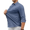Alimens & Gentle Stretch Mens Oxford Shirt Long Sleeve Dress Shirt Casual Work Business Button Down Shirts with Pocket(Dusty Blue)