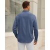 Alimens & Gentle Stretch Mens Oxford Shirt Long Sleeve Dress Shirt Casual Work Business Button Down Shirts with Pocket(Dusty Blue)