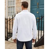 Alimens & Gentle Stretch Mens Oxford Shirt Long Sleeve Dress Shirt Casual Work Business Button Down Shirts with Pocket(White)