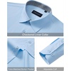 Alimens & Gentle Blue Dress Shirt for Men Long Sleeve Button Up Shirt | Office,Wedding,Button Up,Stretch,Polyester,Wrinkle Free,Plaid Collar,Breathable,Church,Casual,Travel,Business